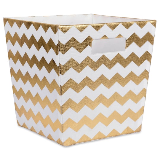 DII® 11" Trapezoid Polyester Chevron Storage Bin